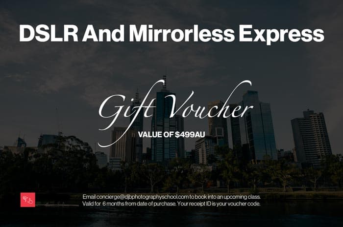 photography course gift voucher for the DSLR and Mirrorless Express Course in Melbourne